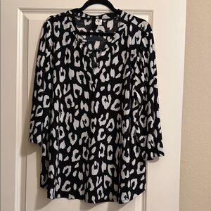 Sew In Love Black and White Animal Print Tunic